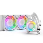 EKWB EK Water Blocks EK-Nucleus AIO CR240 Lux D-RGB, White - 240 mm All-in-One Sıvı CPU Kühler mit EK FPT Lüftern, Wasserkühlung Computerteile, 120 mm Lüfter, kompatibel mit den esten Intel & AMD CPUs