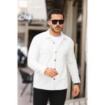 EKZMODA Erkek Beyaz Oversize Polar Gömlek