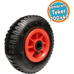 El Arabasi Yuk Tasima Arabasi Tekeri Burclu Sisme Sambelli Ic Lastikli Teker 200X40 Mm Plastik Jant