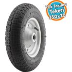 El Arabası Yük Taşıma Tekeri Bilyeli Rulmanlı Havalı Dubleks 350X70 Mm Çelik Jant Tekerlek