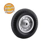 El Arabası Yük Taşıma Tekeri Siboplu Bilyeli Rulmanlı Havalı Dublex 350x70 Mm Çelik Jant Tekerlek
