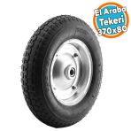 El Arabasi Yuk Tasima Tekeri Siboplu Bilyeli Rulmanli Havali Dublex 370X80 Mm Celik Jant Tekerlek