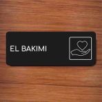 El Bakım - Ofis Departman Kapı Isimliği, Yönlendirme Levhası 24X9 cm Siyah Renk - 24 x 9 cm