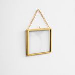 El Crea Designs 10x8cm Yatay Pirinç Gold Kapaklı Cam Duvar Askılı Fotoğraf Çerçevesi Yapımı Dekoratif