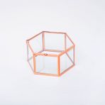 El Crea Designs 11x10x6cm Yüzük Kutusu Cam Bakır Rose Takı Aksesuar Yapımı Dekoratif