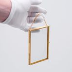 El Crea Designs 12x8cm Dikey Pirinç Gold Kapaklı Cam Duvar Askılı Fotoğraf Çerçevesi Yapımı Dekoratif