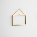 El Crea Designs 12x8cm Yatay Pirinç Gold Kapaklı Cam Duvar Askılı Fotoğraf Çerçevesi Yapımı Dekoratif
