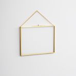 El Crea Designs 20x15cm Yatay Pirinç Gold Kapaklı Cam Duvar Askılı Fotoğraf Çerçevesi Yapımı Dekoratif