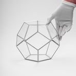 El Crea Designs 21x21x17 cm Gümüş Geometrik Teraryum Cam Fanus Takı Kutusu