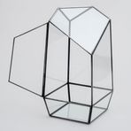 El Crea Designs 24x11x11 cm Siyah Geometrik Cam Fanus Takı Kutusu