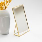 El Crea Designs 25x15cm Pirinç Gold Masaüstü Makyaj Aynası Yapımı Dekoratif