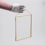 El Crea Designs 25x20cm Dikey Pirinç Gold Cam Duvar Askılı Fotoğraf Çerçevesi Kapaklı Yapımı Dekoratif