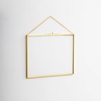El Crea Designs 25x20cm Yatay Pirinç Gold Cam Duvar Askılı Fotoğraf Çerçevesi Kapaklı Yapımı Dekoratif