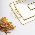 El Crea Designs 3 Parça Pirinç Gold Nişan Takımı Damat Kahvesi Sunum Tepsisi Yüzük Kutusu