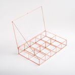El Crea Designs 30x20x6cm Bakır Rose Gold Cam Makyaj Takı Aksesuar Organizer Kutusu