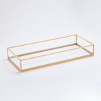 El Crea Designs 35x15x6cm Tepsi Cam Pirinç Gold Damat Kahvesi Nişan Sunum Tepsisi Yapımı