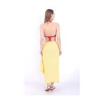El Dokuması Kök Boyalı Buldan -%100 Organik Pamuk ve Bambu 95X175 Cm.plaj ve Banyo Havlusu. Plaj, Banyo, Spa, Masaj ve Spor Için (Kristal Sarı) - Standart