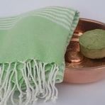 El dokuması Kök Boyalı Buldan Peştemal -%100 Organik Pamuk ve bambu 95x175 cm.Plaj ve Banyo Havlusu. Plaj, Banyo, Spa, Masaj ve Spor için (Dantel Yeşil)