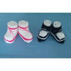 El Emeği Kız ve Erkek Çocuk Patik Çorap 2'li Paket (6-15 Aylık) Pembe, Beyaz, Yeşil - 9 - 15 Ay - Antrasit - Pembe - Beyaz