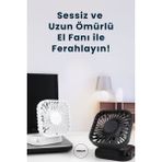 El Fanı Mini Masaüstü ve Boyun Askılı Fan Portatif Şarjlı 3 Kademeli Vantilatör Soğutucu Fan - Renkli