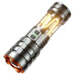 El Feneri Kamp 50W Ultra Güçlü LED - 2'si 1 Arada Su Geçirmez Şarj Edilebilir Fener, Çok Fonksiyonlu Tungsten Ortam Işığı, Zoom Özellikli Dış Mekan Aydınlatma ve Acil Durum Lambası (YÜKSEK PARLAKLIK)