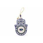 El İşçiliği Seramik Fatma Ana Eli Nazarlık – Dekoratif Nazar Boncuğu Duvar Süsü | Hand of Fatima Evil Eye Wall Decor | Ev, Ofis ve Kapı Girişi İçin Premium Nazar Dekoru – 13 cm
