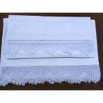 El Işi Dantel Işlemeli Tek Kişilik Mavi Çarşaf Yastık Kılıfı Takımı Çeyizlik Hediyelik - 220 x 150 cm