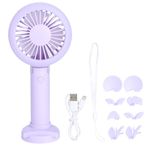 El Katlanır Fan, Brushess DC Motor, güçlü Rüzgar Enerjisi, USB şarjı, Ofis odası Ve Seyahat Için Kompakt Taşınabilir Masa Fanı, üç Hız ayarını Destekler (Lavanta mor (üçlü