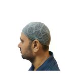 El Örgü Modeli Triko Makine Örme Namaz Takkesi Gri