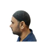 El Örgü Modeli Triko Makine Örme Namaz Takkesi Siyah