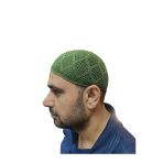 El Örgü Modeli Triko Makine Örme Namaz Takkesi Yeşil