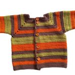 El Örgüsü Bebe Hırkası Kahverengi