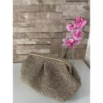 El Örgüsü Clutch Çanta - Metalik Altın