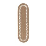 El Örgüsü Jüt Runner Oval Şerit Desenli Masa Sehpa Unite Üstü Dekoratif Amerikan Servis Kaymaz Yıkanabilir Bohem Tarz Restorant Ofis Otel Alanlarınız İçin Dekor (HASIR, 35 X 100 CM)