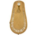 El Örgüsü Jüt Runner Oval Şerit Desenli Masa Sehpa Unite Üstü Dekoratif Amerikan Servis Kaymaz Yıkanabilir Bohem Tarz Restorant Ofis Otel Alanlarınız İçin Dekor (JÜT, 35 X 100 CM)