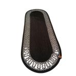 El Örgüsü Jüt Runner Oval Şerit Desenli Masa Sehpa Unite Üstü Dekoratif Amerikan Servis Kaymaz Yıkanabilir Bohem Tarz Restorant Ofis Otel Alanlarınız İçin Dekor (SİYAH-BEYAZKIRÇIL, 35 X 100 CM)