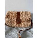 El Örgüsü Kanvas Teddy Ip Çıtçıtlı Kadın El ve Çapraz Çanta - 17x25 - Bej