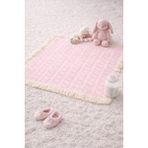 El Örgüsü Premium Bebek Battaniyesi 100X100 Cm-Yumuşak Dokulu ,hediyelik - Pembe - Beyaz - Krem - 100 x 100 cm