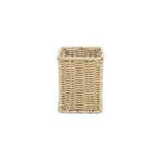 El Örgüsü Rattan Mutfak Kaşıklık ve Düzenleyici - Hasır Dokulu Tezgah Üstü Çatal Bıçak Standı - Bohem Dekoratif Organizer (Dikdörtgen) - 0,5 x 7 cm