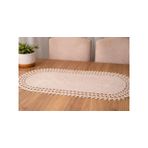 El Örmesi Bej Runner 100X35 cm Bohem Masa Örtüsü Dekoratif Dantel Kenarlı El Yapımı Runner