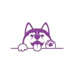 El Sallayan Köpek Araba Sticker 17X17 Cm Mor