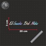 El Sueno Del Nino Sticker 20X3CM (Bir Çocuğun Rüyası) Sticker Etiket Araba-Motor Hologram Seçenekli - Siyah - 20x3 Cm