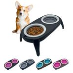 EL ÁTICO PETS Köpek Kasesi Yükseltilmiş, İçme Kabı Köpek Anti Çırpıcı. Köpek mama kabı. Kedi besleme istasyonu. Çıkarılabilir anti Voracity köpek içecekleri (gri)