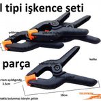 El Tipi İşkence Küçük Boy 4 Parça Plastik Hobi İşkence Mengene Mo