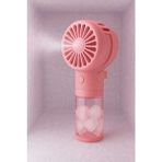 El Tipi Sulu Buharlı Fan Şarjlı Vantilatör Mini Masaüstü El Fan Taşınabilir 3 Kademeli USB Pervane - Pembe