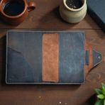 El Yapımı A5 Deri Defter Ajanda Kitap Kılıfı Organizer, Kalem Bölmeli, 170x224x20mm (Kahverengi Outdoor)