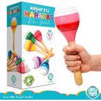 El Yapımı Ahşap 2'li Marakas Seti, Renkli ve Keyifli Çalma Deneyimi - Seçenek 1 - Açık Beyaz - Gri