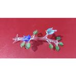 El Yapımı Cam Dalda Çift Kuş Biblo, 12x4 cm, Dekoratif Masa Süsü