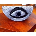 El Yapımı Çift Taraflı Stoneware Seramik Nazar Boncuğu – Dekoratif ve Koruyucu Obje - Handmade Double-Sided Stoneware Ceramic Evil Eye