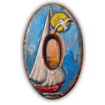 El Yapımı Deniz Temalı Seramik Kapı No.0-8x13 cm - Akdeniz/Ege ruhu - Dekoratif Ev, Villa, Site Girişi, Dış Mekan ve Apartman Girişi
